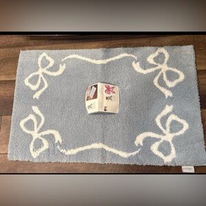 Blue Bow Bath Rug
